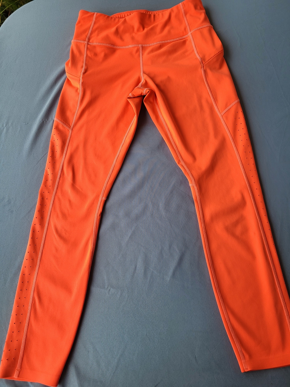 Athleta Neon Orange Contender Laser Cut Gymcore Tight